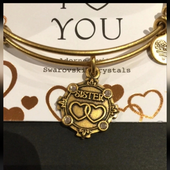 Alex and Ani Because I Love You Sister Gold Bangle - Picture 4 of 5